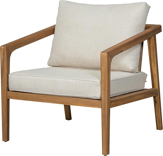 Christopher Knight Home Set of 2 Leland Patio Furniture Acacia Wood Club Chairs - Image 7