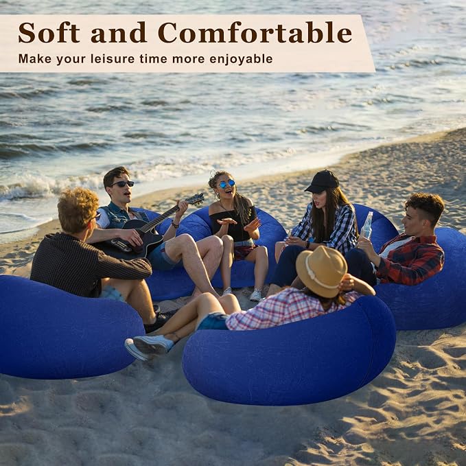 Realspring Inflatable Bean Bag Chairs Outdoor Blow up Camping Chairs Inflatable - Image 6