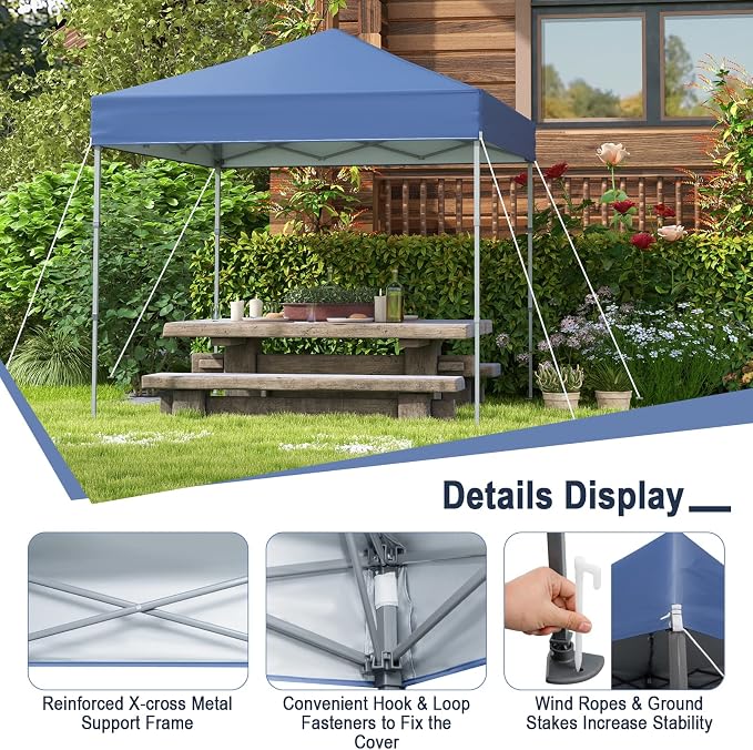 Tangkula 6.6x6.6 Ft Pop Up Canopy, 1 Person Instant Setup Canopy Tent - Image 2