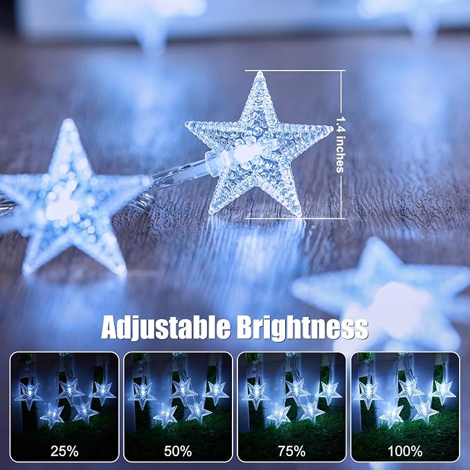 Star String Lights Plug in - 33 ft 100 LED Star Fairy String Lights - Image 4