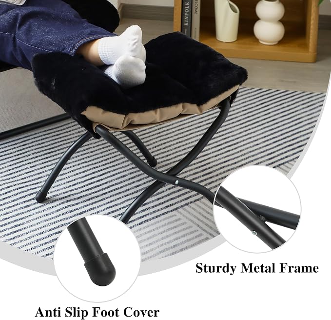 15" Folding Ottoman, Foldable Footrest Stool, Small Foot Stool - Image 7