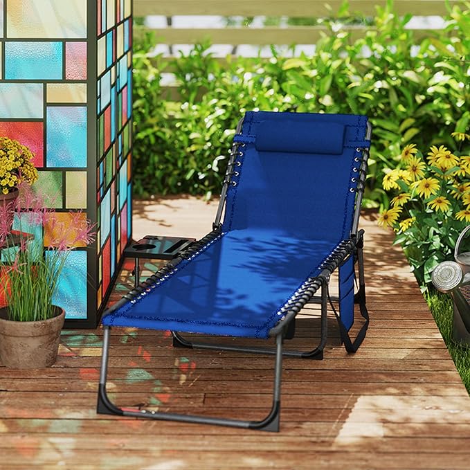 Outsunny Folding Chaise Lounge Chair Outdoor Tanning Chair - Image 9