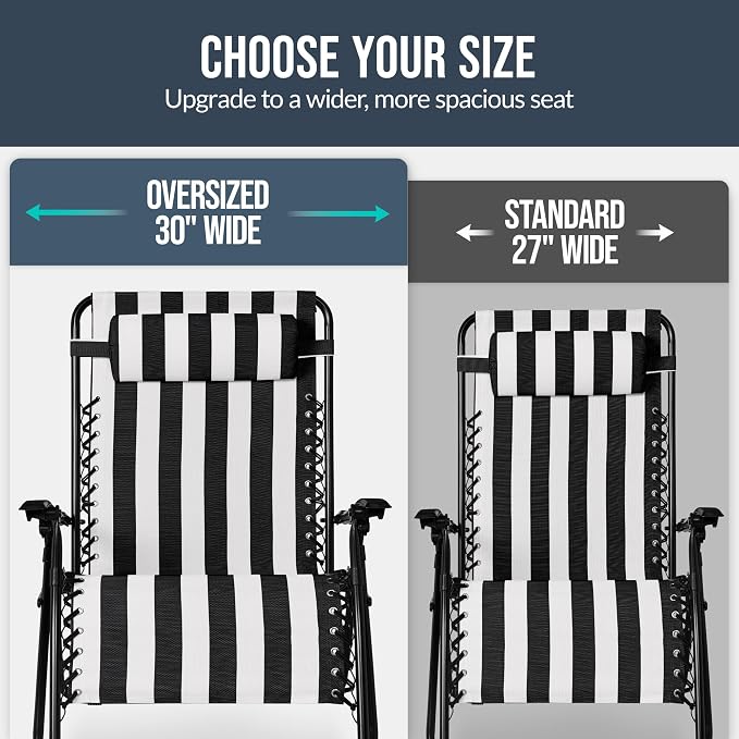 Best Choice Products Set of 2 Extra Wide Adjustable Steel Mesh Zero Gravity - Image 4