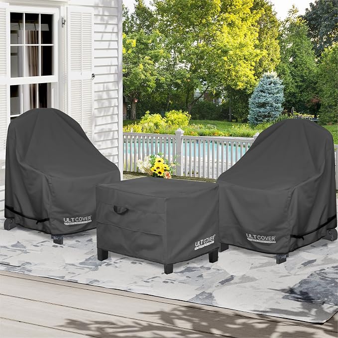 ULTCOVER Waterproof Patio Ottoman Cover Rectangular Outdoor Side Table - Image 6
