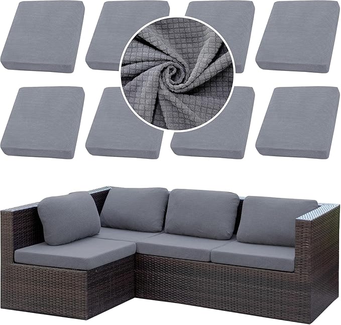 Outdoor Cushion Covers Set, Replacement by SUKAIKEQA