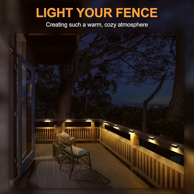SOLPEX Solar Fence Lights, 6 LEDs Solar Lights Outdoor Waterproof Solar Powered - Image 6