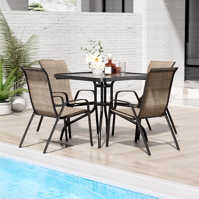 TLSUNNY Patio Dining Set 5 Pieces, All Weather Outdoor Furniture W/30"X 30" - Image 9
