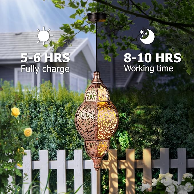 Solar Lanterns Outdoor Waterproof, Hanging Solar Lantern Garden Decor, - Image 5