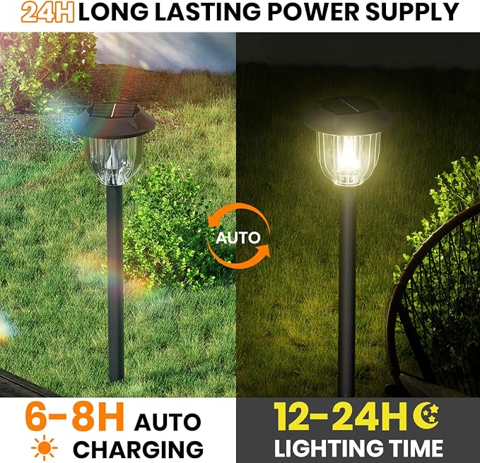 AOSEA Solar Outdoor Lights, IP 65 Waterproof Solar Powered Driveway Lights - Image 6