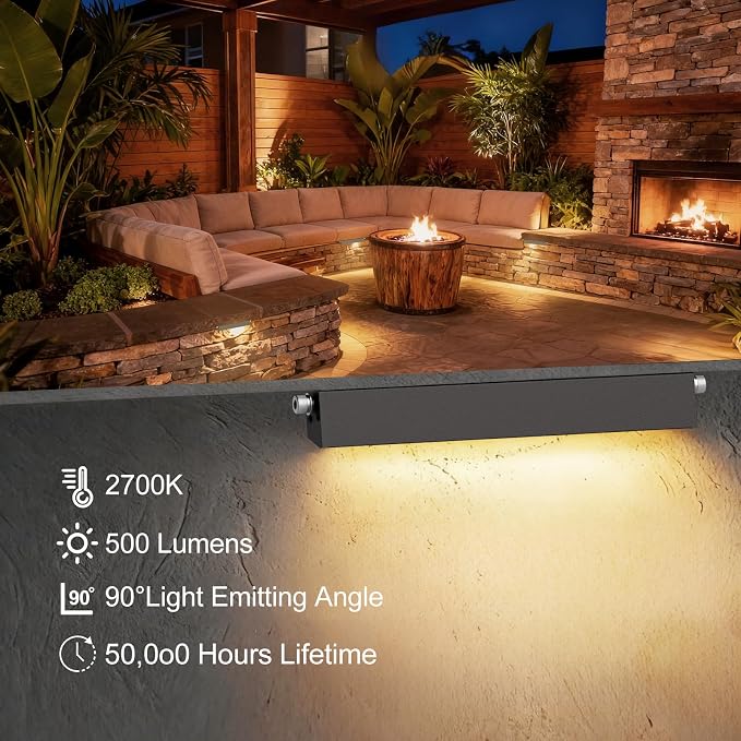 JESLED 12 Pack 7inch LED Retaining Wall Lights, 5W Landscape Lighting, LED - Image 4