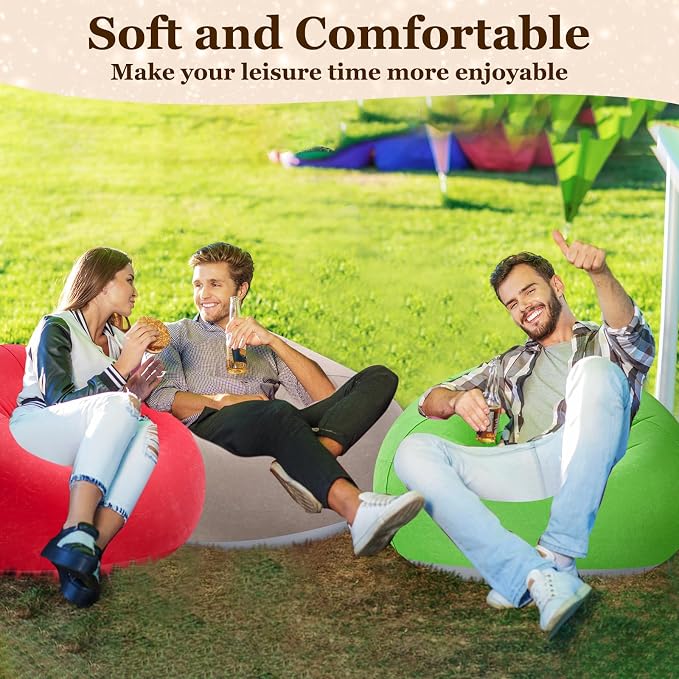 Realspring Inflatable Bean Bag Chairs Outdoor Blow up Camping Chairs Inflatable - Image 6