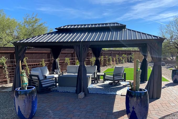 PURPLE LEAF 13' X 20' Permanent Hardtop Gazebo Aluminum Gazebo - Image 9