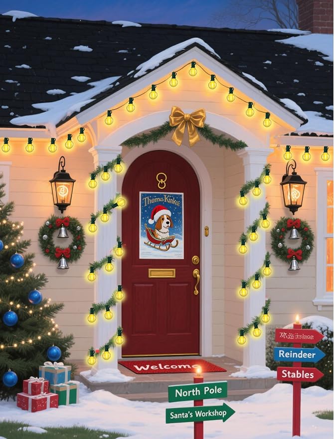 25FT LED Outdoor Christmas String Lights Waterproof, Hanging G40 Globe Patio - Image 4