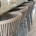 PURPLE LEAF Outdoor Counter Height Bar Stools Set of 2 Patio Metal Modern by PURPLELEAF