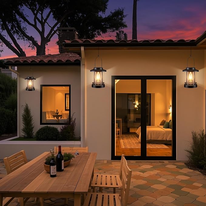 Hanging Solar Lanterns Outdoor Waterproof – 2 Pack Decorative Solar Lights - Image 5