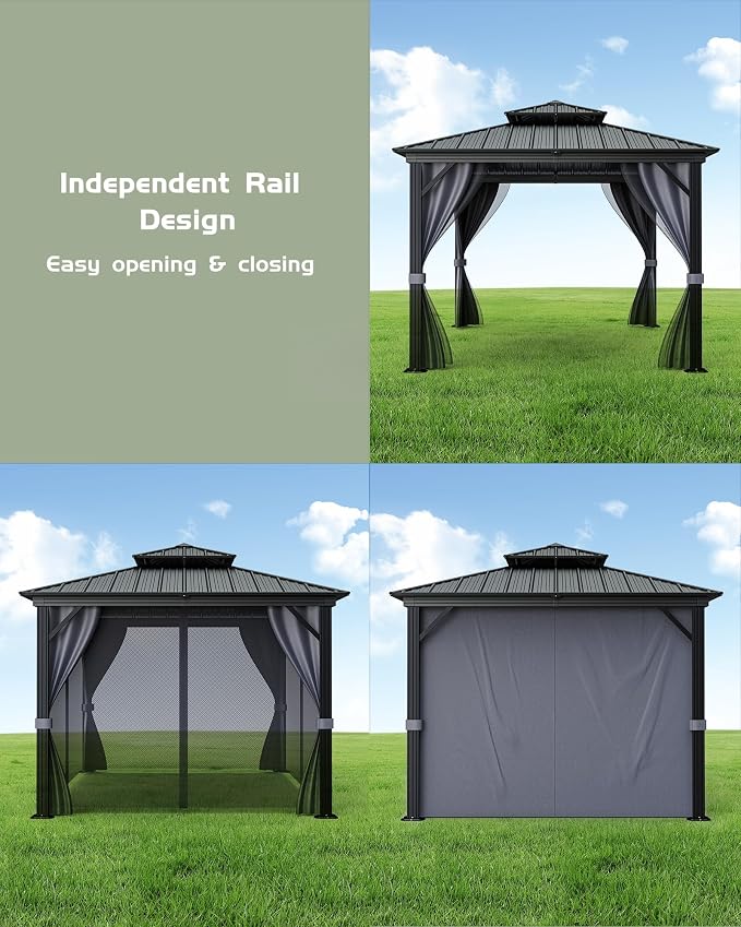 GarveeLife Hardtop Gazebo 10 ft x10 ft - Image 4