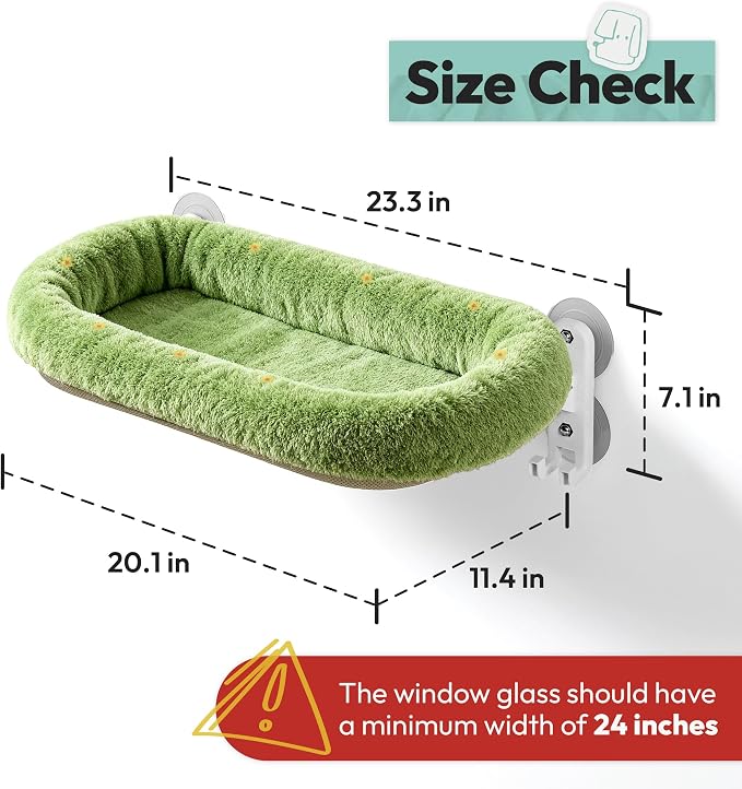 Cordless Cat Window Perch, Foldable Cat Window Hammock, 4 Strong Suction Cups - Image 7
