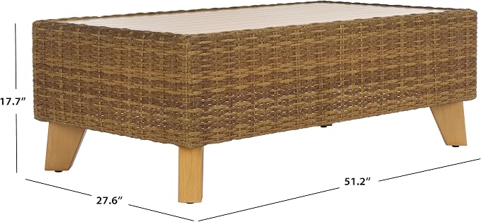 SAFAVIEH Couture Collection Margarita Natural Brown Faux Wicker Rectangle - Image 3