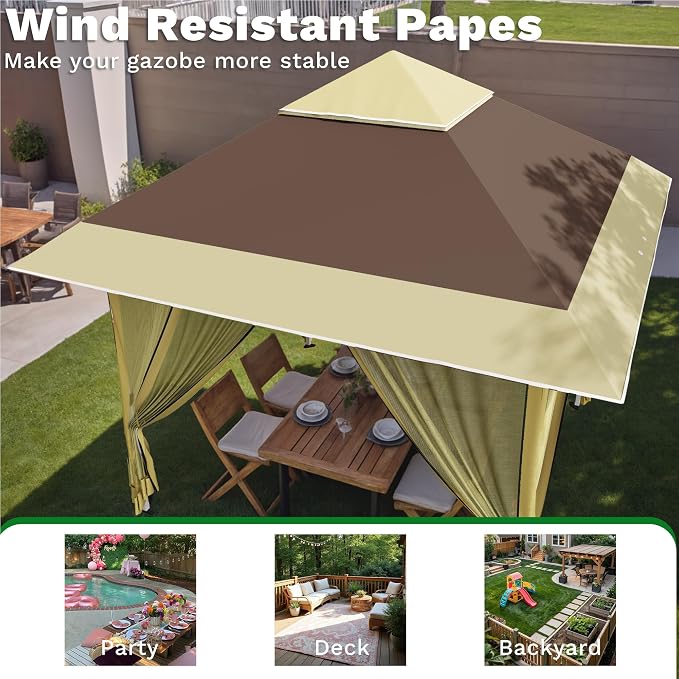 Devoko 10x10 Pop Up Gazebo Canopy Tent - Image 5