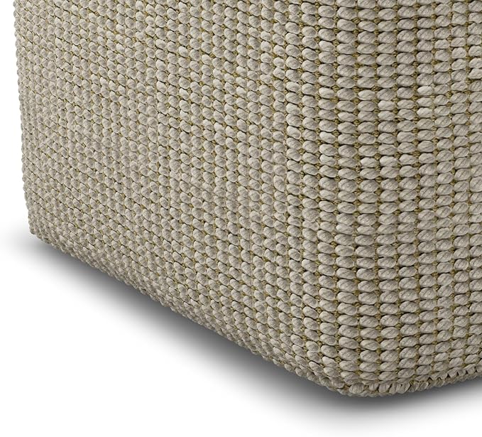 SIMPLIHOME Zelma Square Pouf – 18 inch Wide Upholstered PET Polyester Ottoman - Image 7