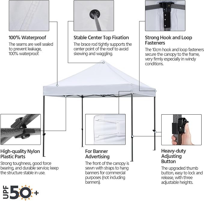 Yaheetech Canopy Tent, Commercial Instant Heavy Duty Canopy, 500D Waterproof - Image 6