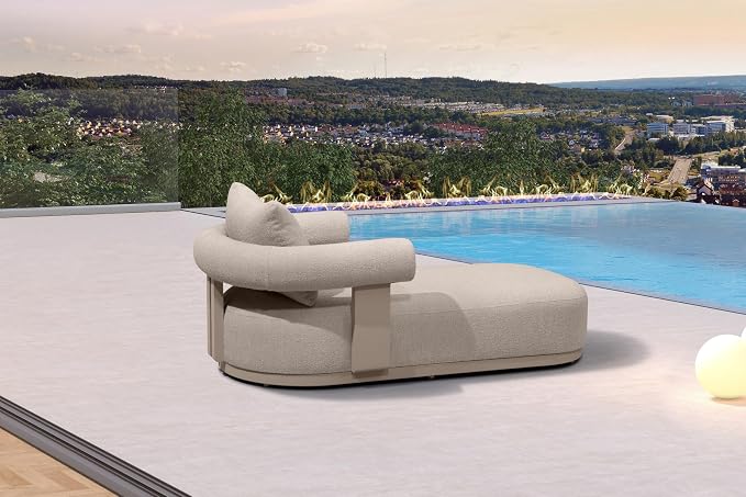 PURPLE LEAF Outdoor Chaise Lounge 1 Piece Chair Modern Aluminum Lounger Daybed - Image 3