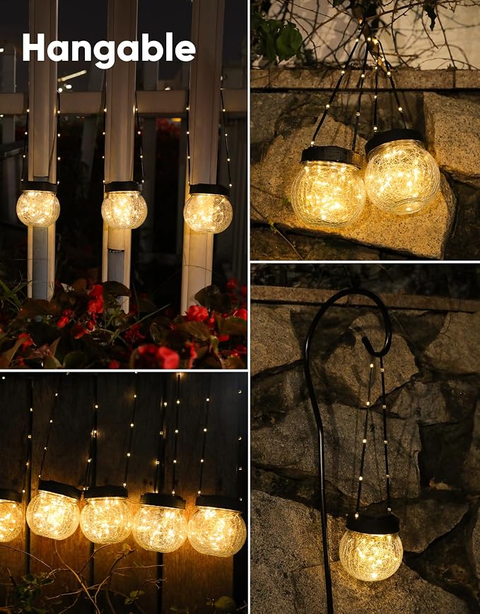 PARTPHONER Solar Lanterns Solar Lights Outdoor Waterproof 18-Pack, Solar - Image 5