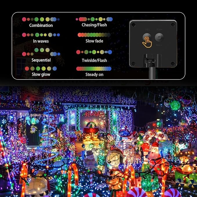 4-Pack Solar Fairy Lights Outdoor, 800 LEDs 264FT Extra-Long Solar String Lights - Image 7