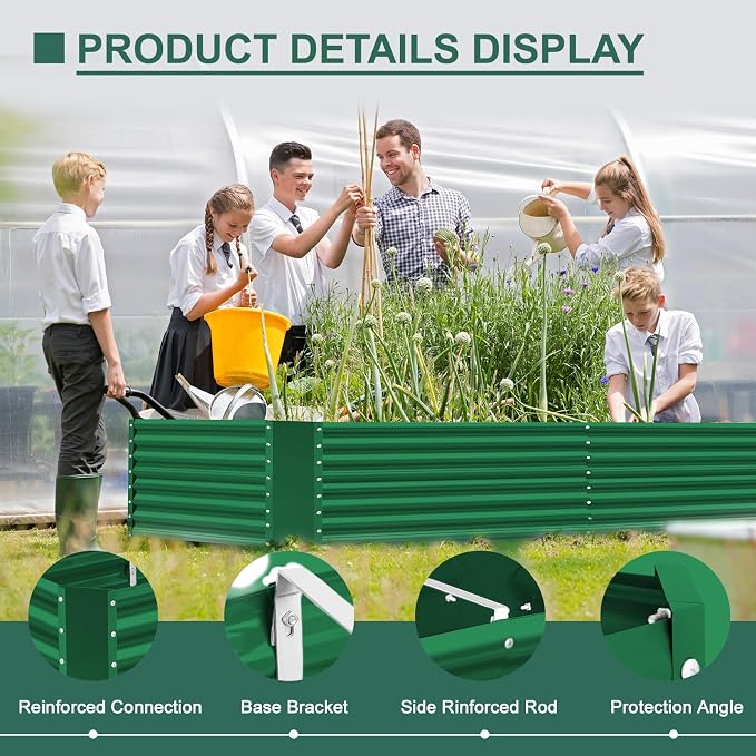 Land Guard 6x3x3ft Rectangular Galvanized Raised Garden Beds, Large-Capacity - Image 7