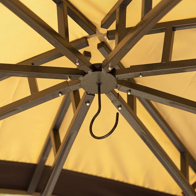 Outsunny 10' x 12' Outdoor Gazebo, Patio Gazebo Canopy Shelter w/Double Vented - Image 9