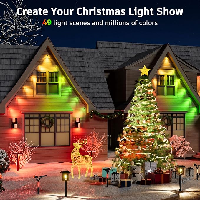 XMCOSY+ Smart Outdoor String Lights - 123ft RGBCWIC Patio Lights - Image 3