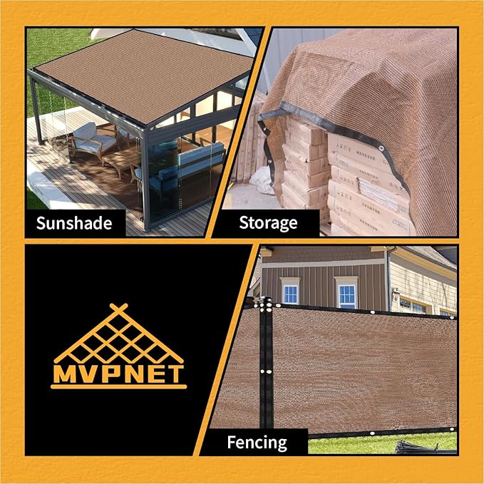 90% Sun Shade Cloth with Grommets 12x16 FT, 180GSM Heavy-Duty HDPE Mesh Tarp - Image 7