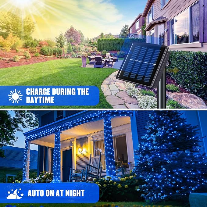 JMEXSUSS 2 Pack Solar String Lights Outdoor Waterproof, Total 66 FT 200 LED - Image 8