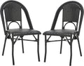 SAFAVIEH Outdoor Collection Torino Black Parisian Bistro Chair Set of 2 by SAFAVIEH