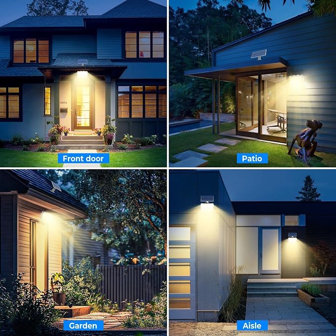 Peasur 1 Pack Solar Motion Lights Outdoor, 318 LED Solar Security Light - Image 6