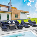 BULEXYARD 11 Piece Large High Back Grey Rattan Patio Furniture Sets by BULEXYARDFURNITURE