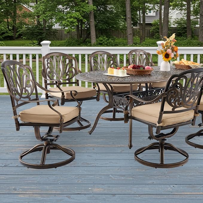 9-Piece Cast Aluminum Patio Furniture, Outdoor Dining Sets - Image 2