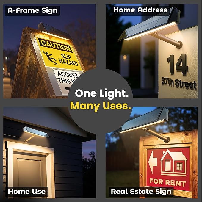 Brighticonic Solar Sign Lights Outdoor – LED Solar Sign Light - Image 3