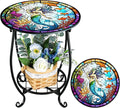 Outdoor Side Table Round Small Mosaic Patio Accent Indoor End Plant Coffee Tea by Cinnvoice