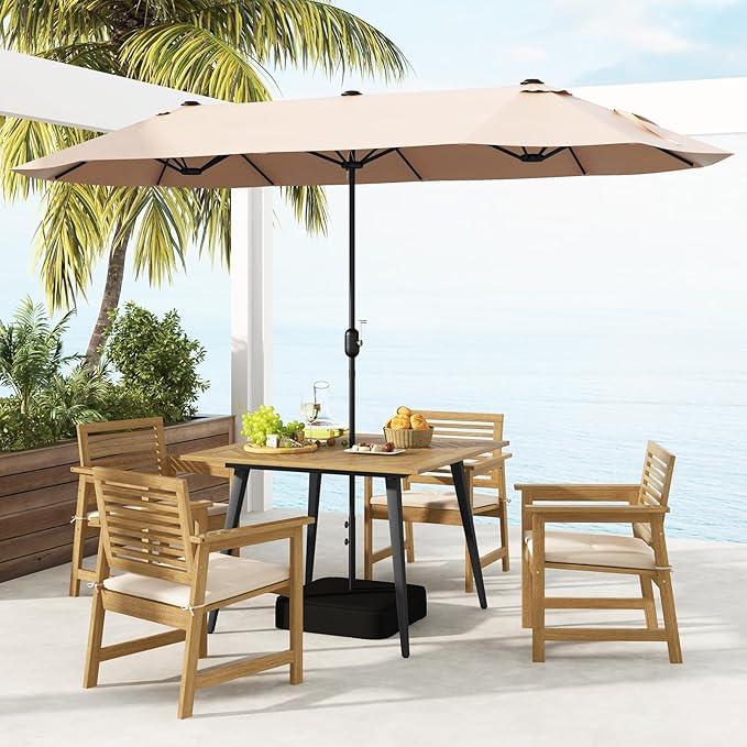 Tangkula 42.5" Acacia Wood Outdoor Dining Table - Image 5