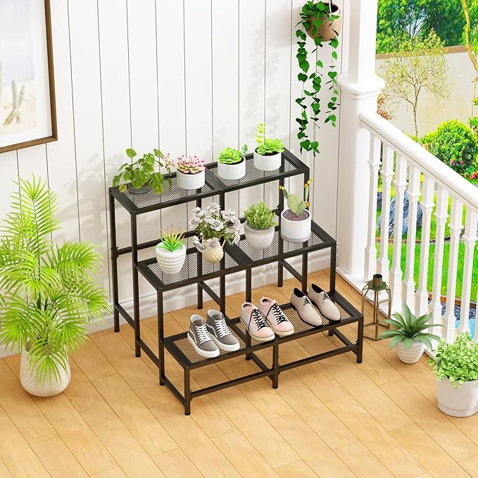Garden 4 you 3 Tier Split Type Large Metal Plant Stand Stackable, Garden - Image 6