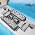 NICESOUL 20 Piece Extra Large Patio Furniture Set w/Fire Pit Table & Chaise by NICESOUL