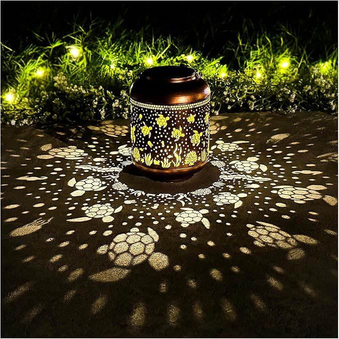Sea Turtle Solar Lanterns Outdoor Waterproof, Hanging Solar Lights Sea Turtle by TIGGSY