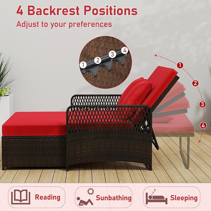 RELAX4LIFE Wicker Patio Outdoor Daybed - Image 4