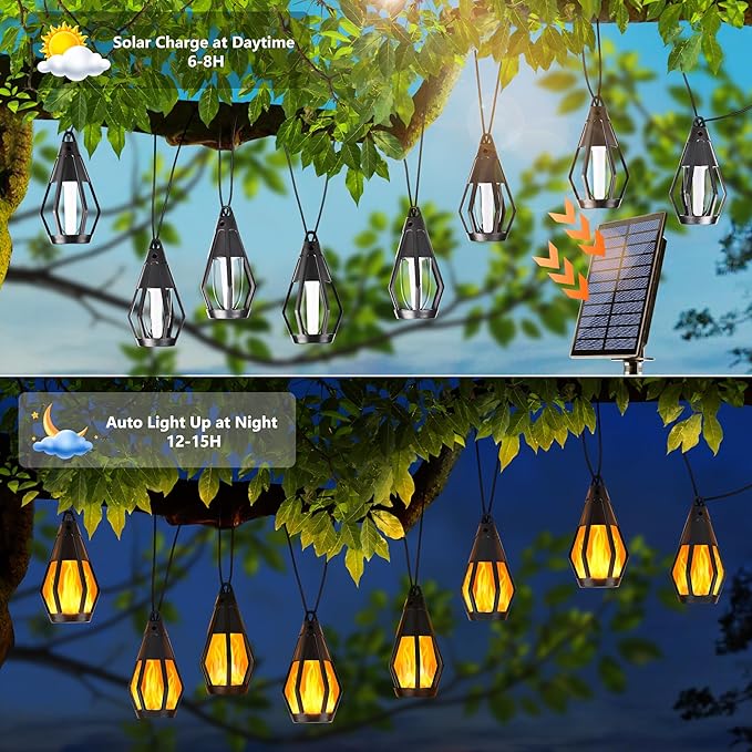 Jnaurb Solar String Lights for Outside, 21Ft Patio Lights - Image 5