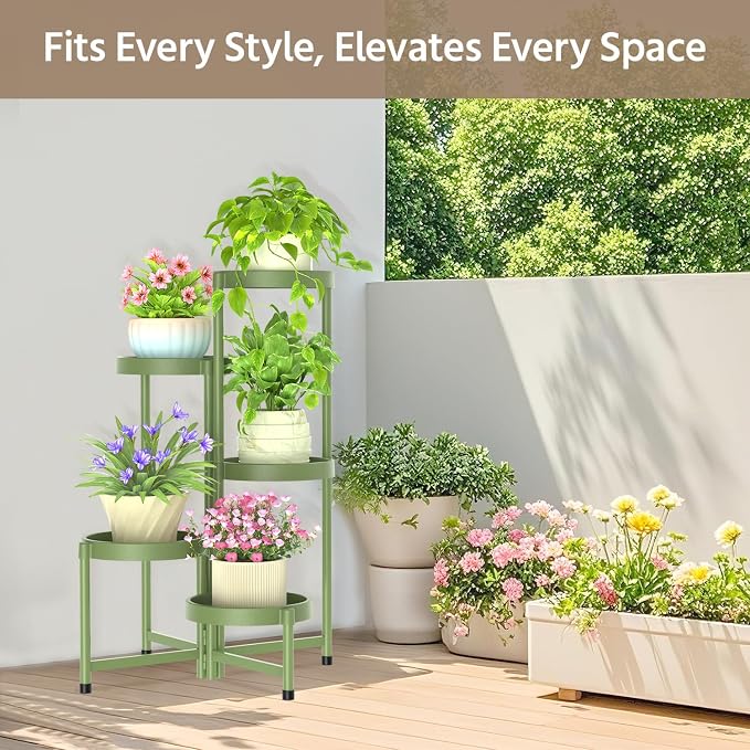 LASZOLA 5 Tiered Folding Plant Stand Indoor - Image 7