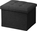 AmasSmile Black Ottoman with Storage, Foot & Leg Rest Stools Small Cute Stool by AmasSmile