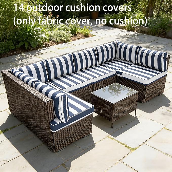 Outdoor Cushion Covers for Patio Furniture, Patio Cushion Covers Replacement - Image 6