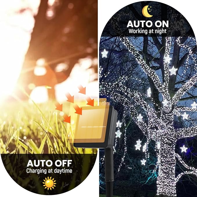 Solar String Lights for Outside, 50ft Solar Lights Outdoor Waterproof 100 Led - Image 5
