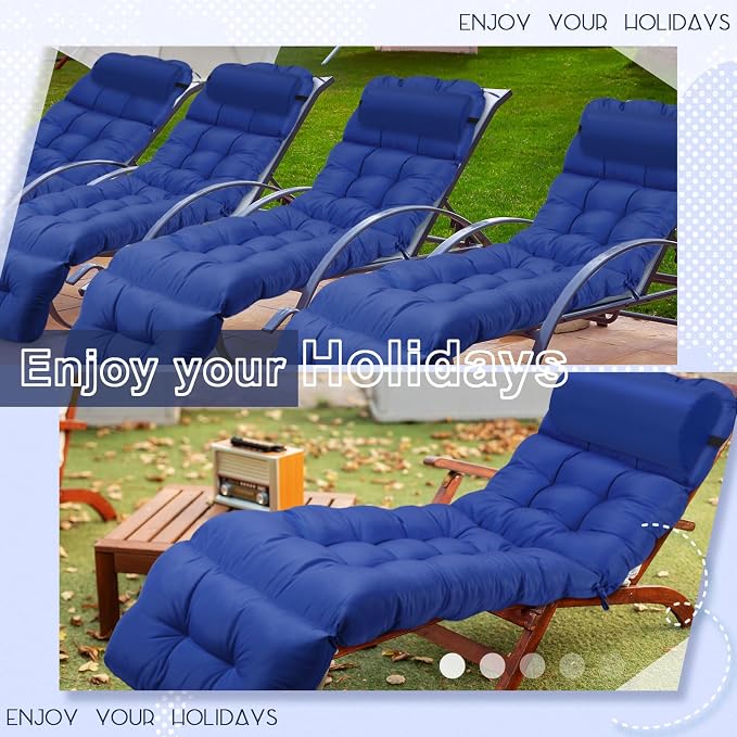 4 Pieces Outdoor Chaise Lounge Cushions - Image 6